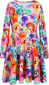 Long Sleeve Dresses for Girls Kids Fall Winter Clothes Twirl Swing Dress
